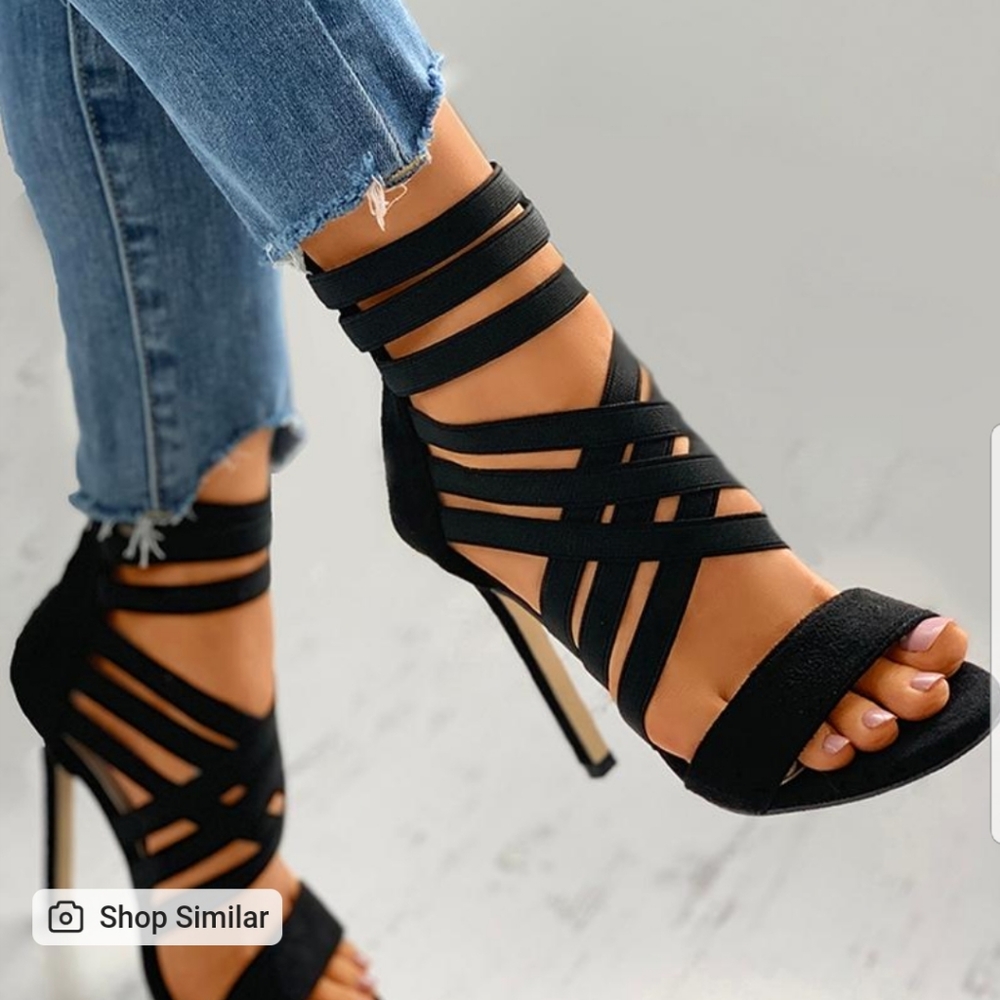 Bandage strappy heels size 5